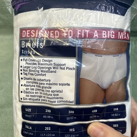 NWT 2013 Fruit of the Loom: Big Man Briefs - Size: 4XB - Roomier Fit - 3 Pack - Picture 3 of 4